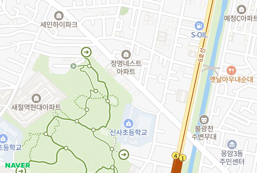 서울특별시 은평구 신사동 예승 위치·실거래 시세 지도
