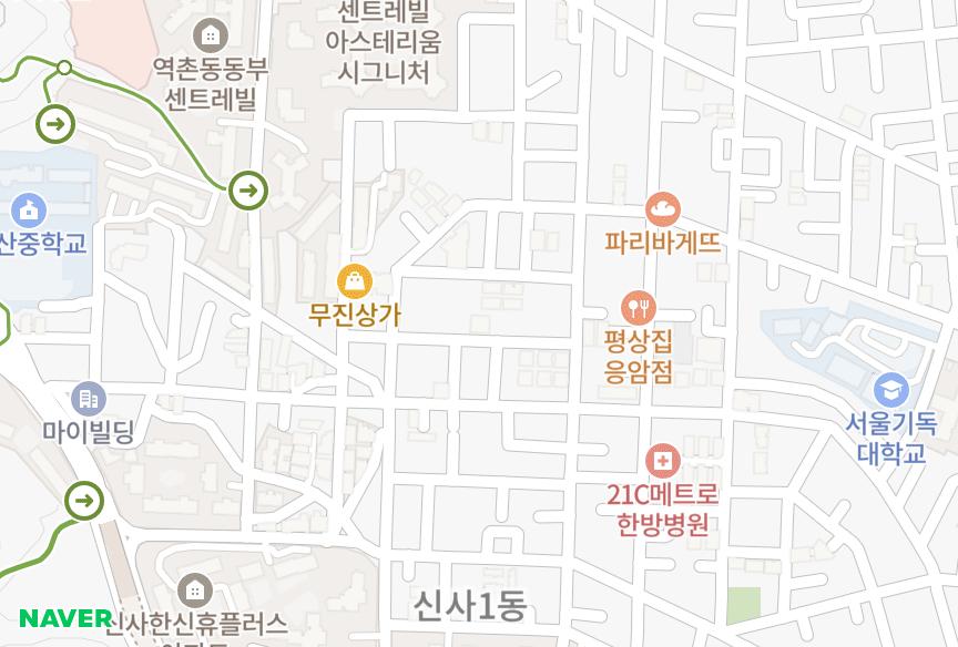 서울특별시 은평구 신사동 연세 위치·실거래 시세 지도