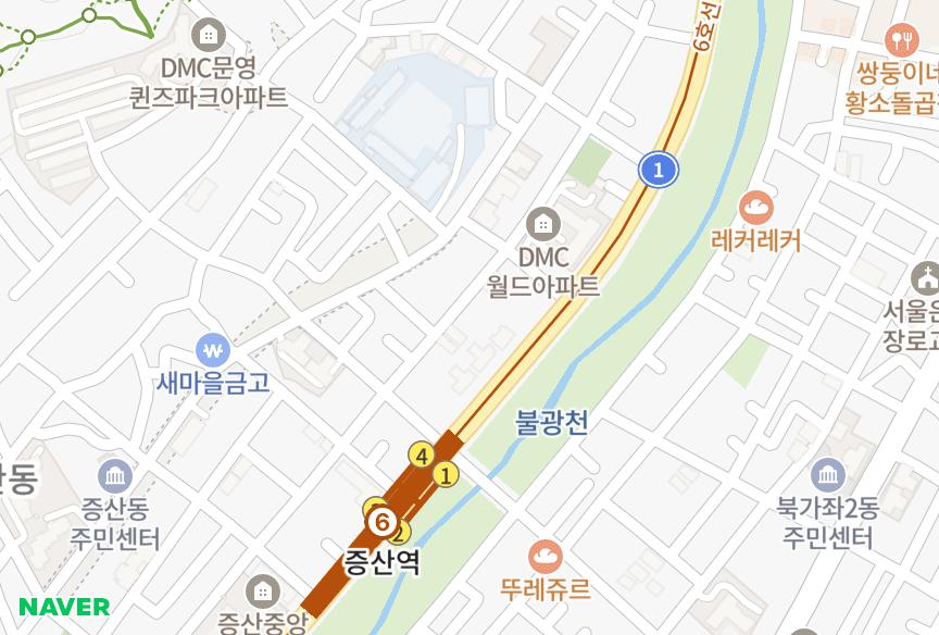 서울특별시 은평구 증산동 자산메르시안 위치·실거래 시세 지도