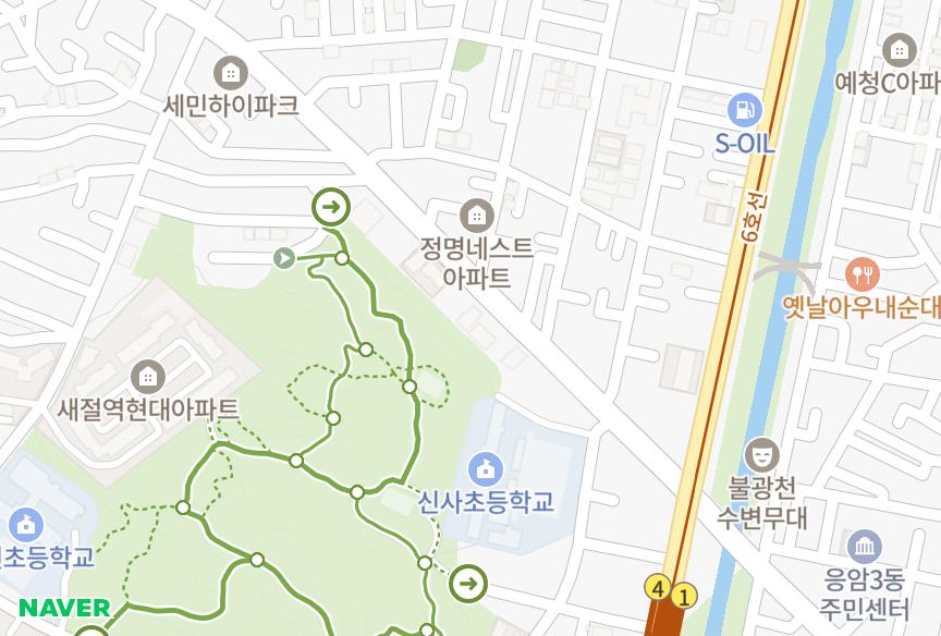 서울특별시 은평구 신사동 다원그린 위치·실거래 시세 지도