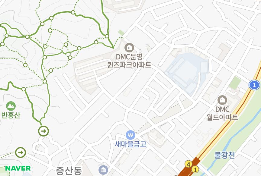 서울특별시 은평구 증산동 명남태봉 위치·실거래 시세 지도