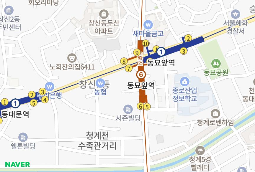 서울특별시 종로구 창신동 동대문 위치·실거래 시세 지도