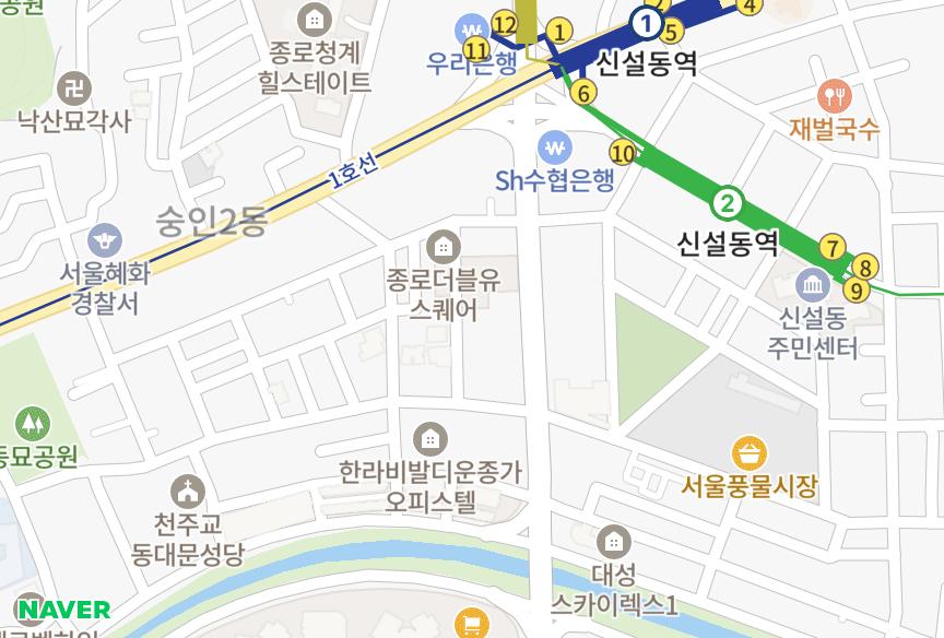 서울특별시 종로구 숭인동 익성씨티하임 위치·실거래 시세 지도