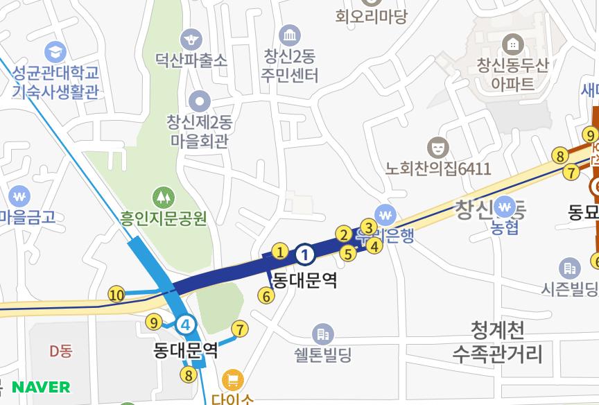 서울특별시 종로구 창신동 동대문맨션 위치·실거래 시세 지도