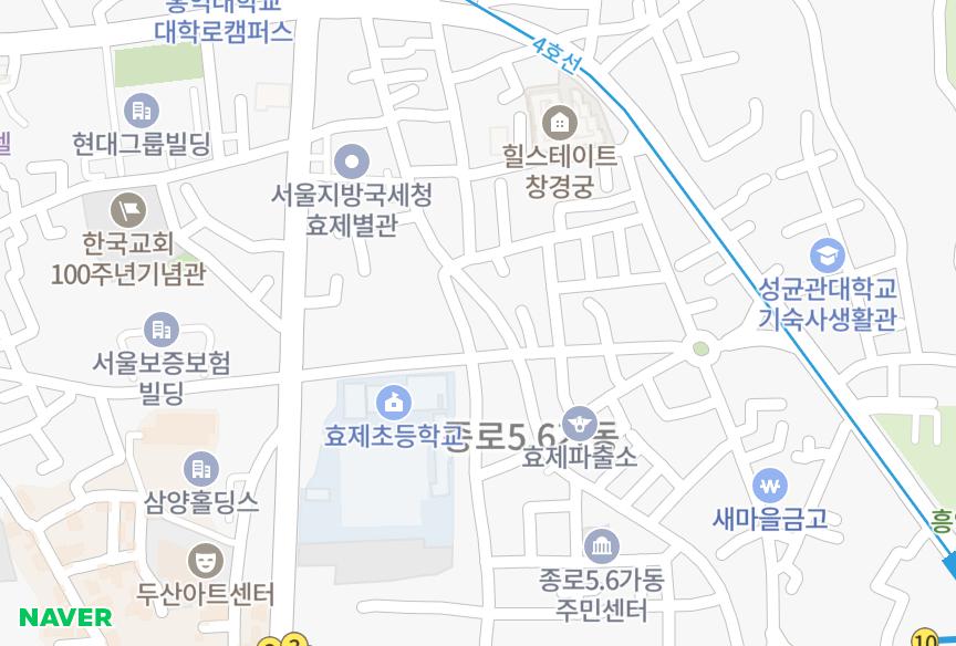 서울특별시 종로구 효제동 이지마루종로 위치·실거래 시세 지도
