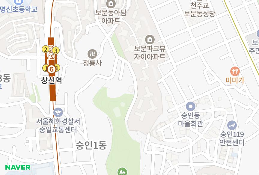 서울특별시 종로구 숭인동 할리우드파크 위치·실거래 시세 지도