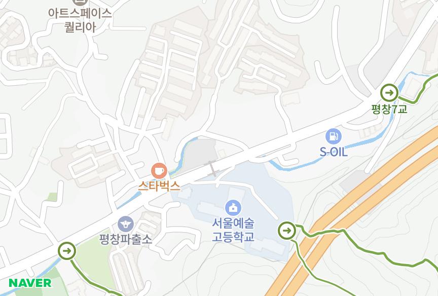 서울특별시 종로구 평창동 그린나래 위치·실거래 시세 지도