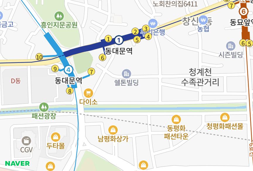 서울특별시 종로구 창신동 동문상가 위치·실거래 시세 지도