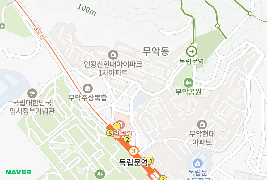 서울특별시 종로구 무악동 무악다온채 위치·실거래 시세 지도