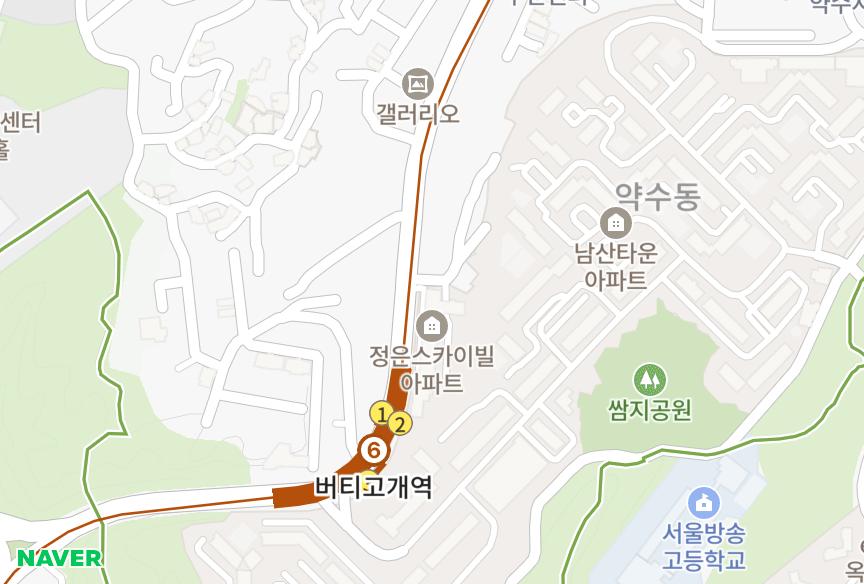서울특별시 중구 신당동 남산정은스카이 위치·실거래 시세 지도