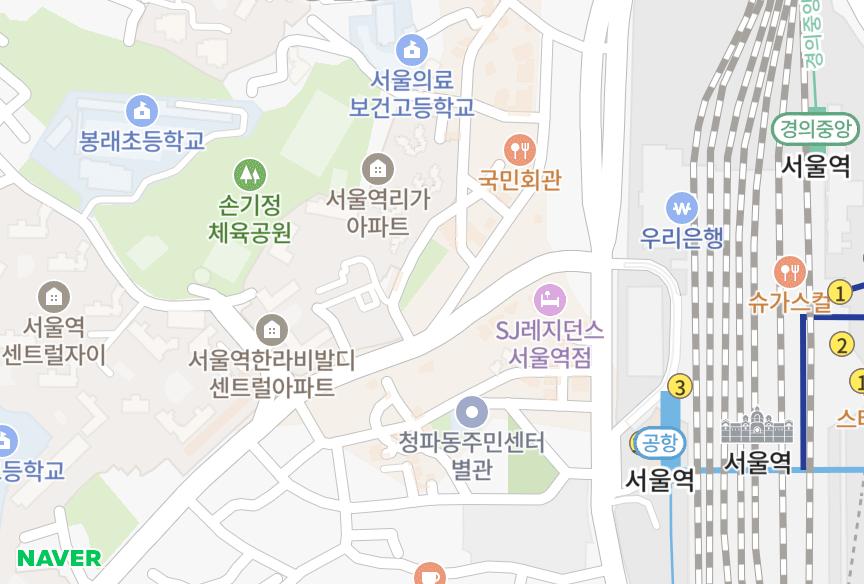 서울특별시 중구 만리동1가 서울역디오빌 위치·실거래 시세 지도