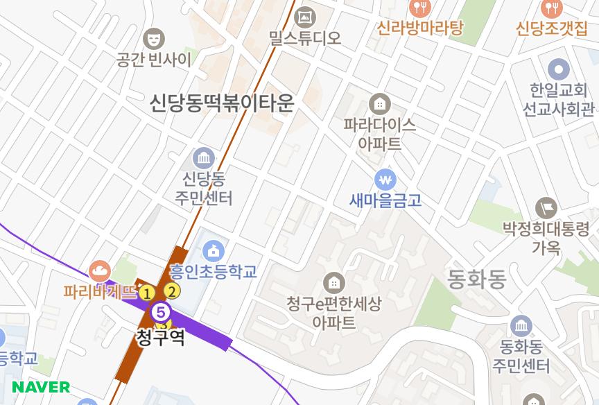 서울특별시 중구 신당동 삼성V아파트A동 위치·실거래 시세 지도