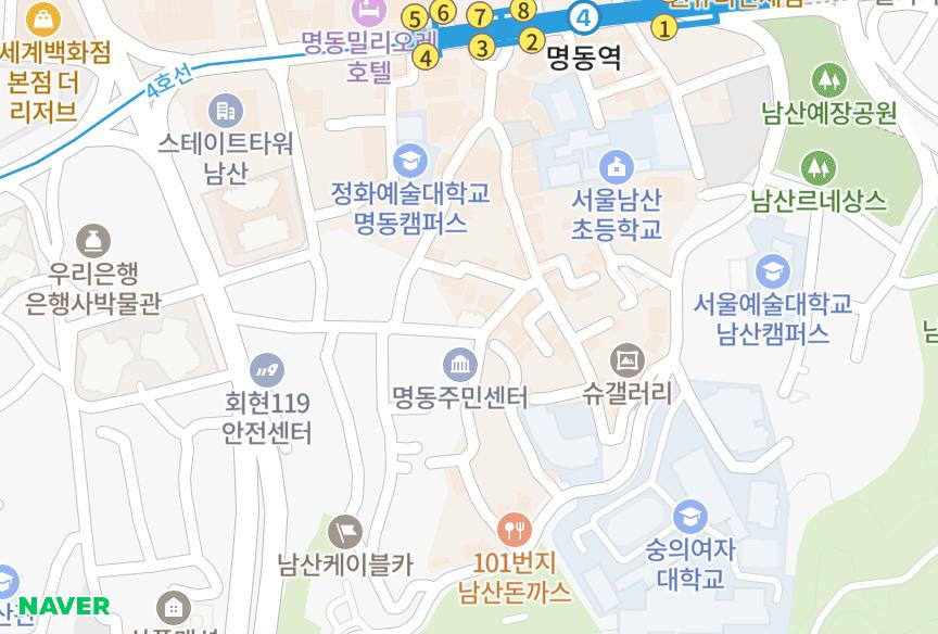 서울특별시 중구 남산동2가 남산퍼시픽 위치·실거래 시세 지도