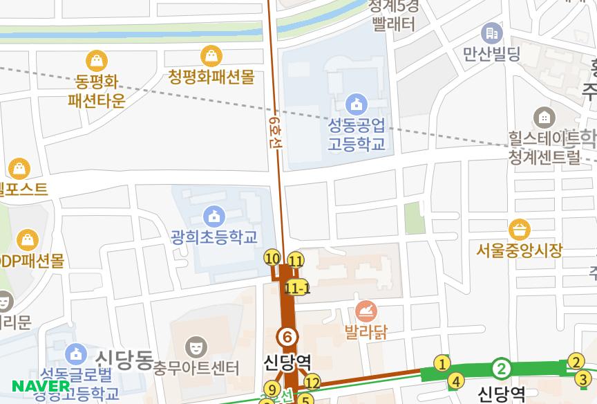 서울특별시 중구 흥인동 동대문솔하임 위치·실거래 시세 지도