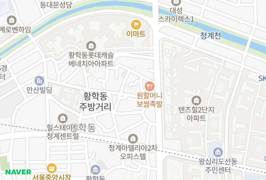 서울특별시 중구 황학동 동광팰리스 위치·실거래 시세 지도