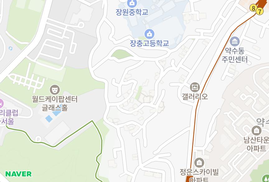서울특별시 중구 신당동 유정 위치·실거래 시세 지도
