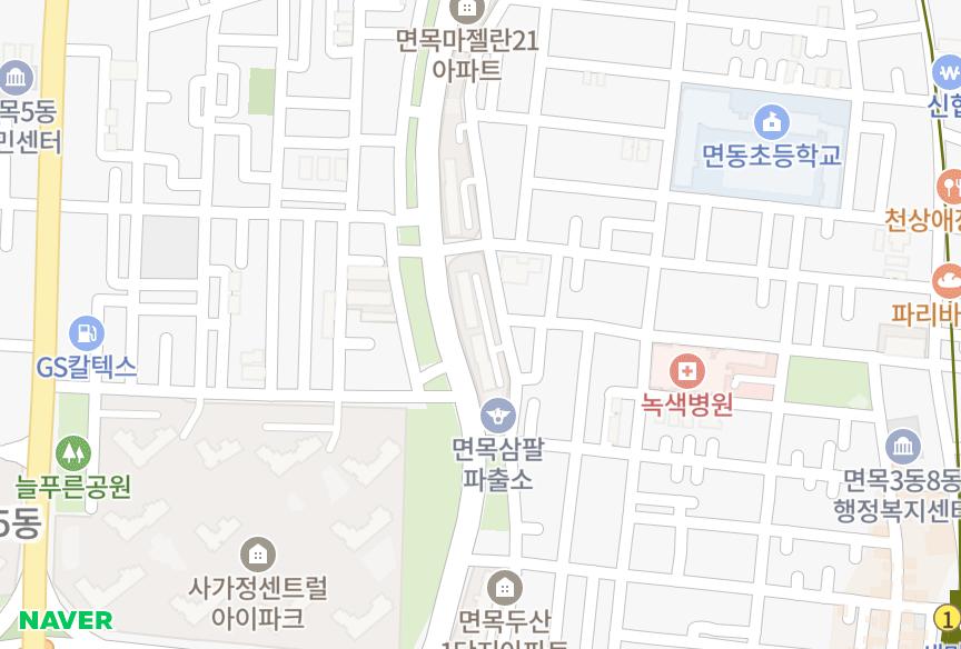 서울특별시 중랑구 면목동 면목동원베네스트 위치·실거래 시세 지도