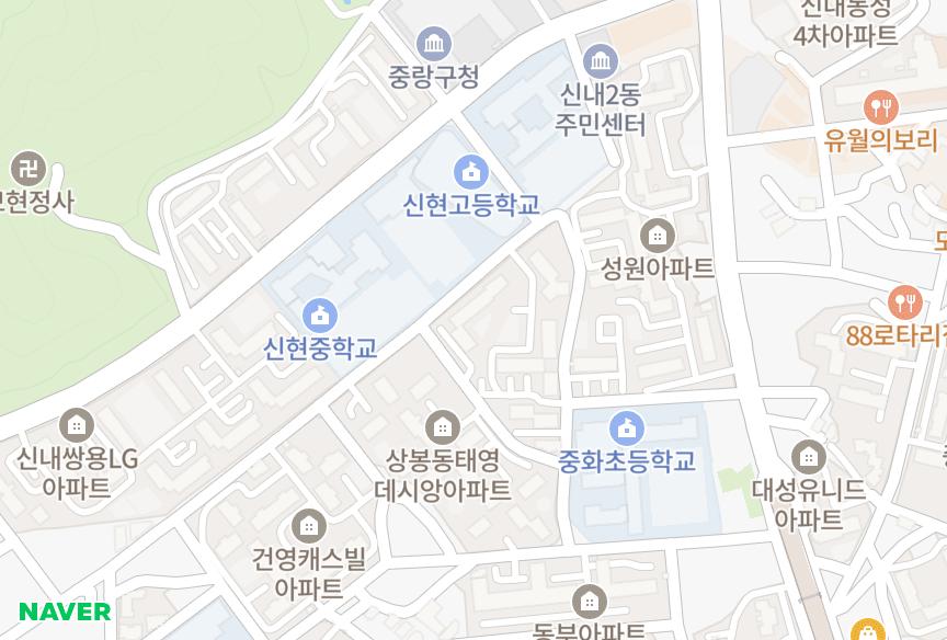서울특별시 중랑구 상봉동 태영데시앙2차 위치·실거래 시세 지도