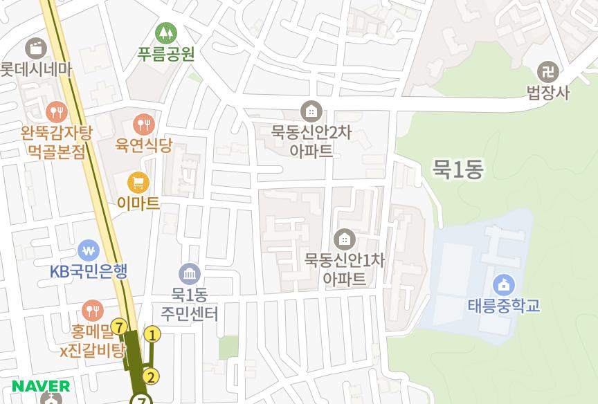 서울특별시 중랑구 묵동 묵동sm해그린 위치·실거래 시세 지도
