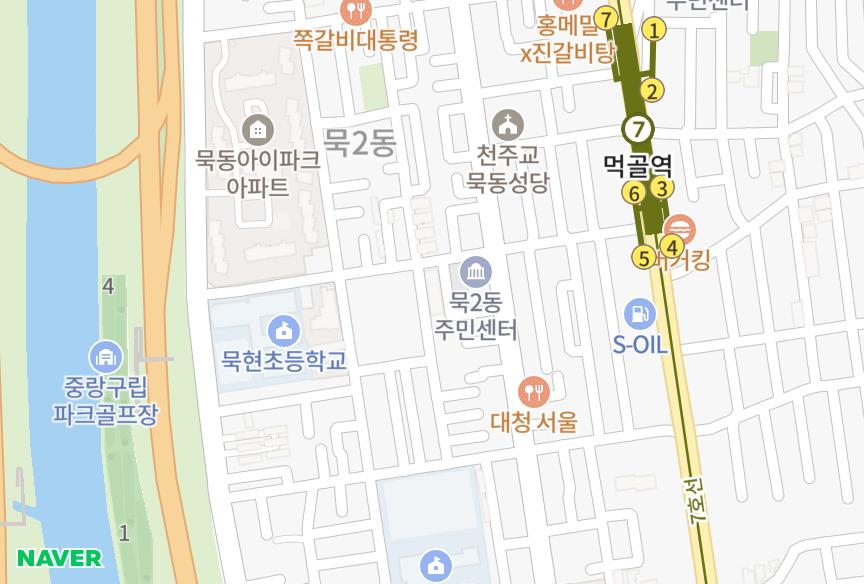 서울특별시 중랑구 묵동 묵동포레시타 위치·실거래 시세 지도