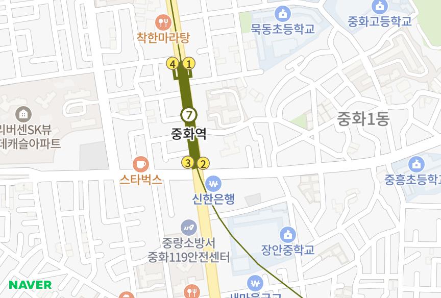 서울특별시 중랑구 중화동 청원다미소 위치·실거래 시세 지도