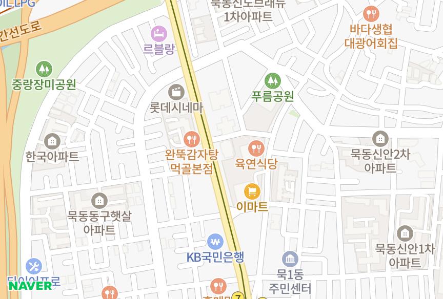 서울특별시 중랑구 묵동 월등스카이뷰 위치·실거래 시세 지도