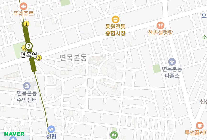 서울특별시 중랑구 면목동 이니지오 위치·실거래 시세 지도