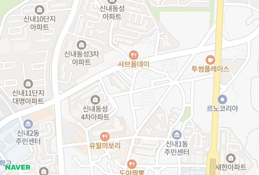 서울특별시 중랑구 신내동 원당 위치·실거래 시세 지도
