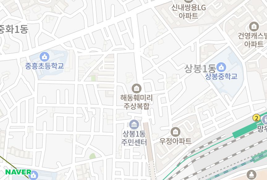 서울특별시 중랑구 상봉동 해동훼미리 위치·실거래 시세 지도