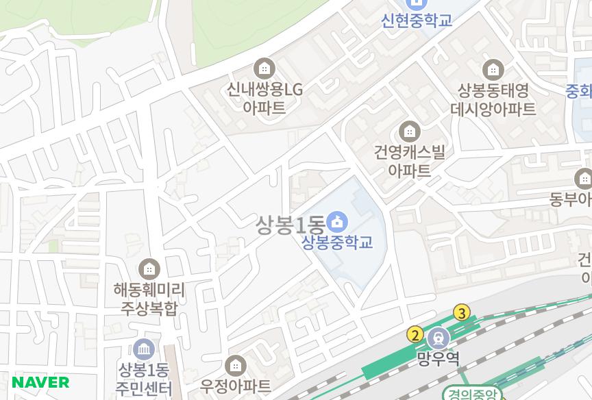 서울특별시 중랑구 상봉동 동일스카이시티102동 위치·실거래 시세 지도