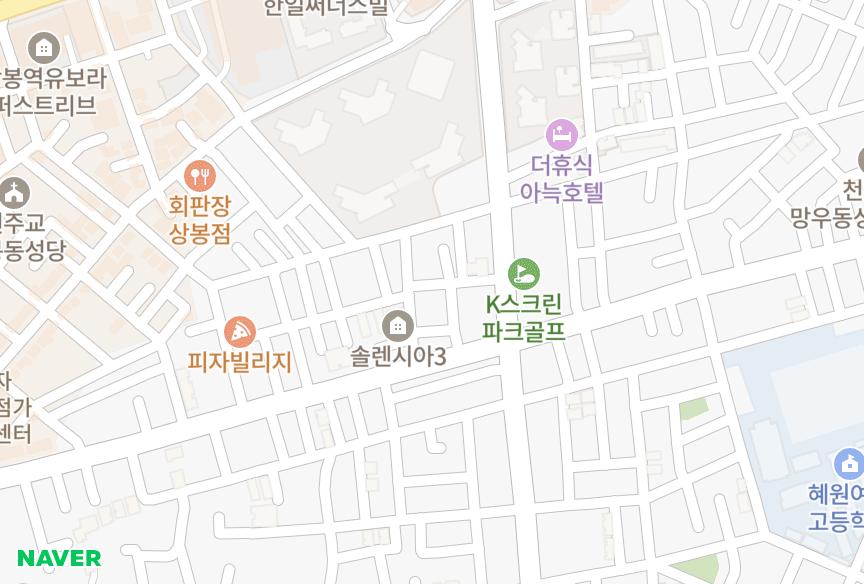 서울특별시 중랑구 상봉동 솔렌시아5차 위치·실거래 시세 지도