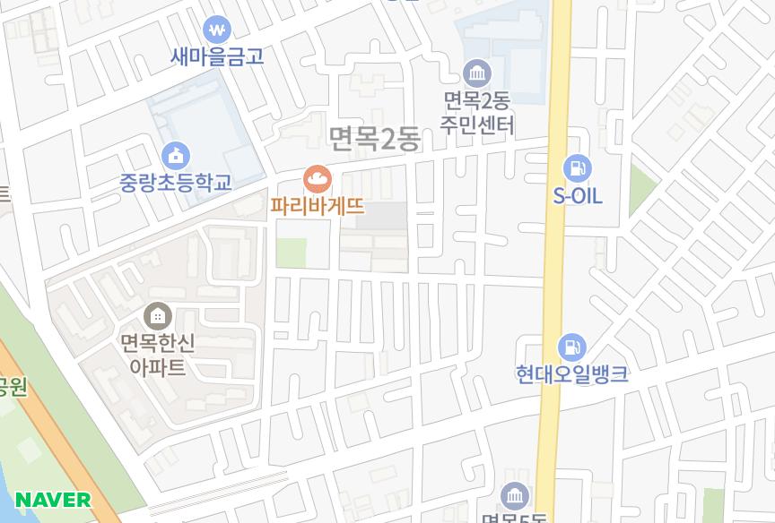 서울특별시 중랑구 면목동 다울 위치·실거래 시세 지도