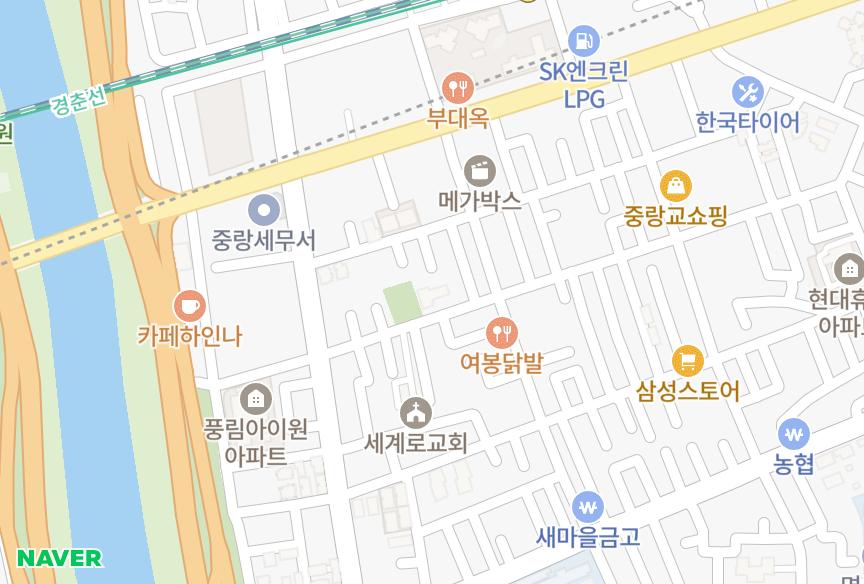 서울특별시 중랑구 상봉동 금강산 위치·실거래 시세 지도