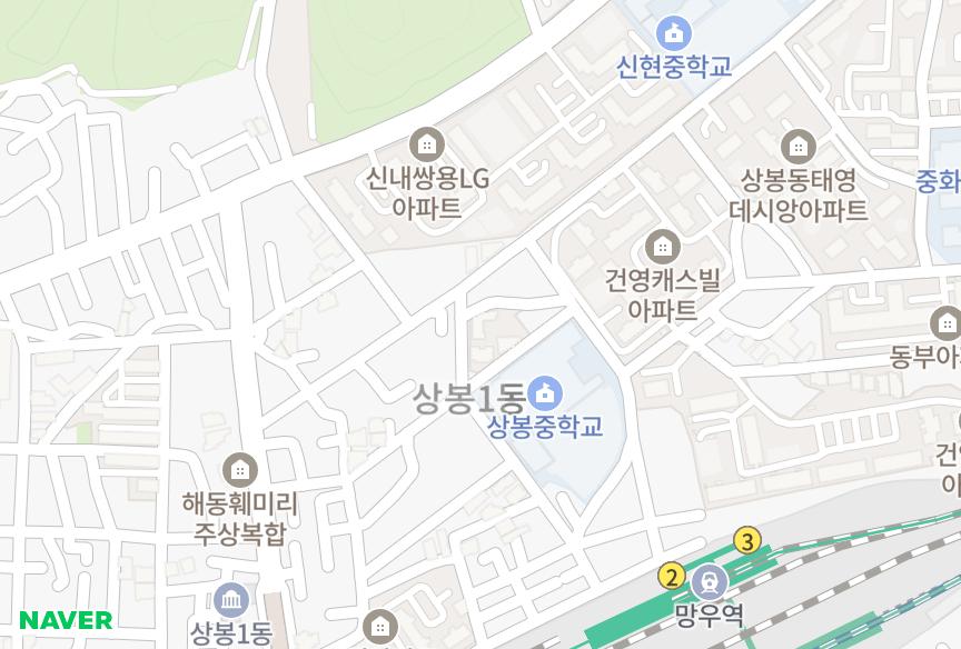 서울특별시 중랑구 상봉동 동일스카이시티101동 위치·실거래 시세 지도