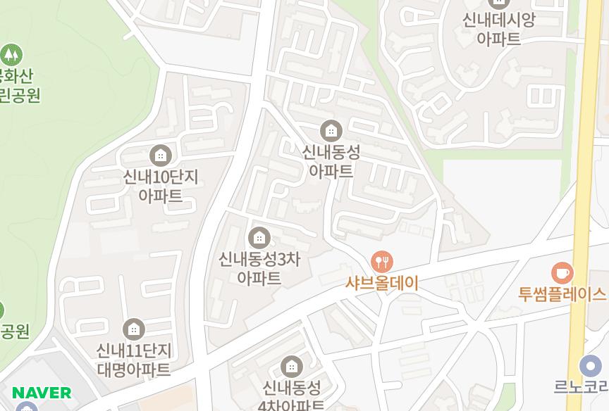 서울특별시 중랑구 신내동 월드크라운 위치·실거래 시세 지도