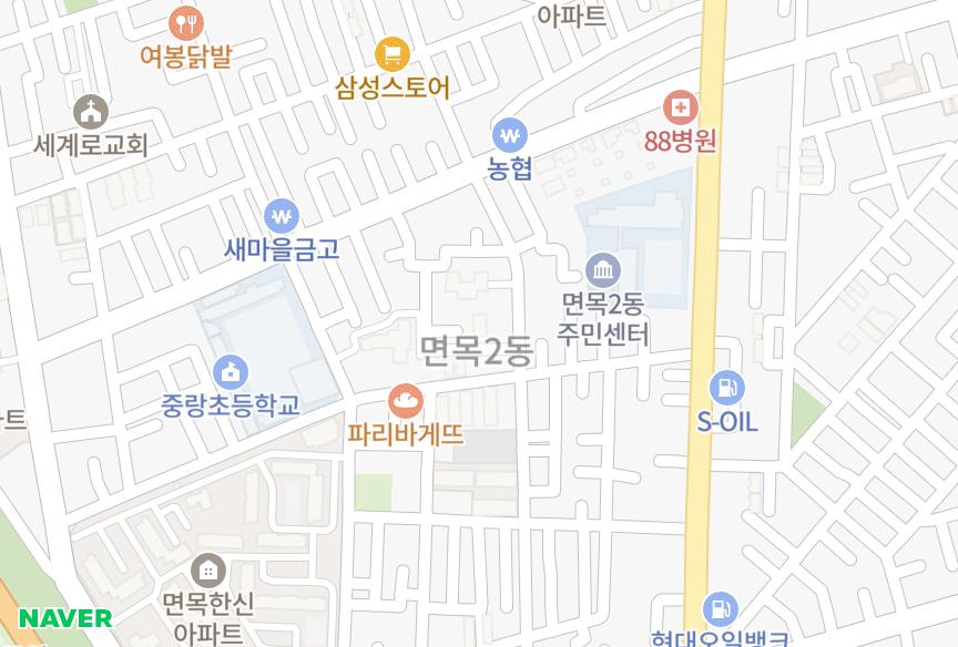 서울특별시 중랑구 면목동 동성네스트빌 위치·실거래 시세 지도