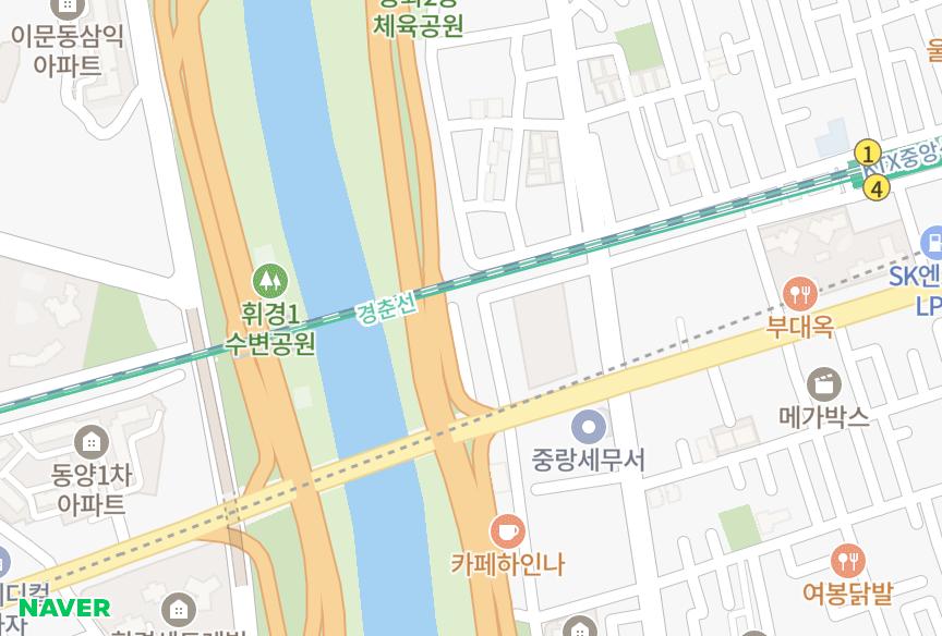 서울특별시 중랑구 중화동 남광타운 위치·실거래 시세 지도