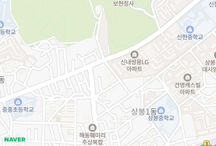 서울특별시 중랑구 상봉동 풍산쉐르빌 위치·실거래 시세 지도