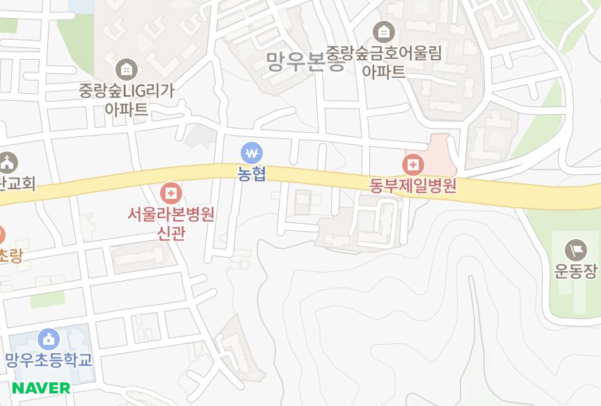 서울특별시 중랑구 망우동 예아아트월드 위치·실거래 시세 지도