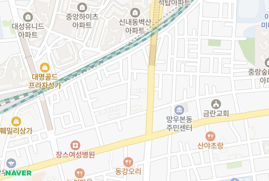 서울특별시 중랑구 신내동 조호그레이스2차 위치·실거래 시세 지도