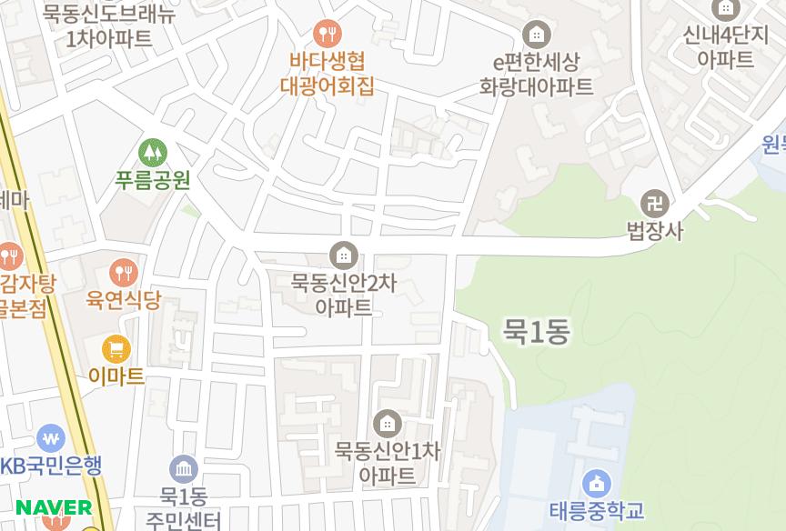 서울특별시 중랑구 묵동 하늘빛 위치·실거래 시세 지도