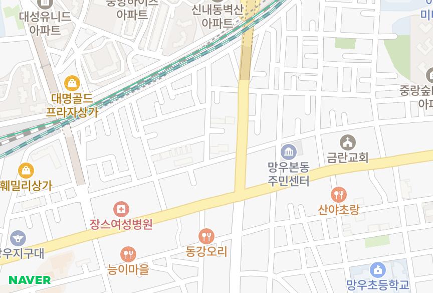서울특별시 중랑구 신내동 동광오뜨빌 위치·실거래 시세 지도