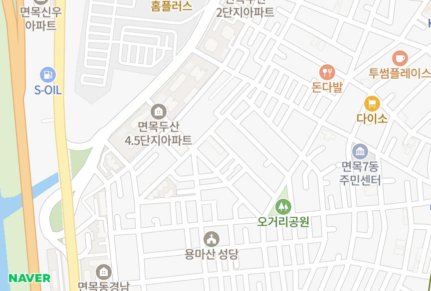 서울특별시 중랑구 면목동 SM해그린 위치·실거래 시세 지도