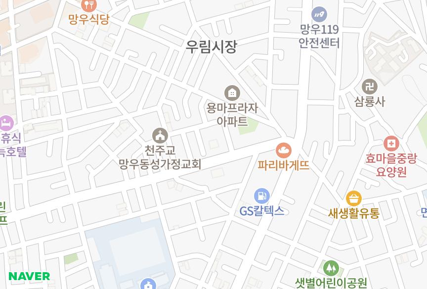 서울특별시 중랑구 망우동 산솔트윈 위치·실거래 시세 지도