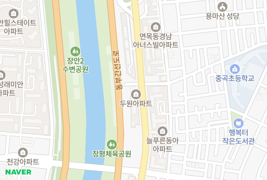 서울특별시 중랑구 면목동 포르투나 위치·실거래 시세 지도