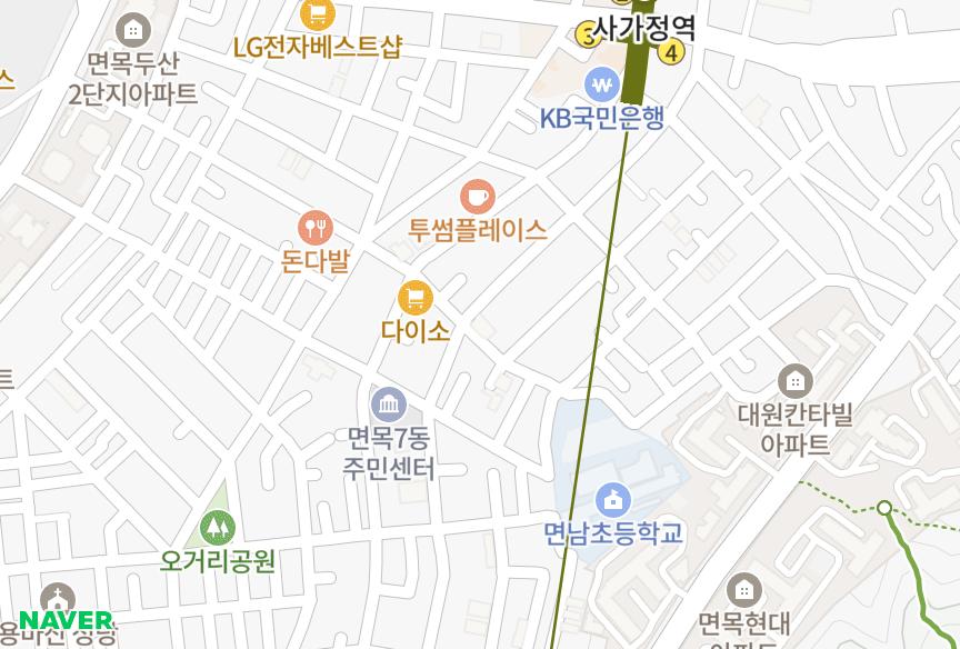 서울특별시 중랑구 면목동 강호 위치·실거래 시세 지도
