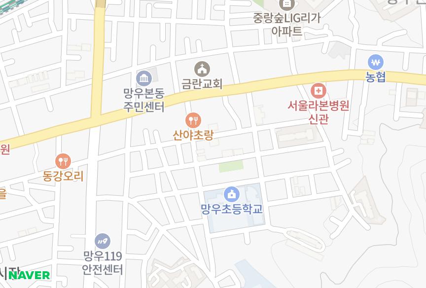 서울특별시 중랑구 망우동 망우아트빌 위치·실거래 시세 지도