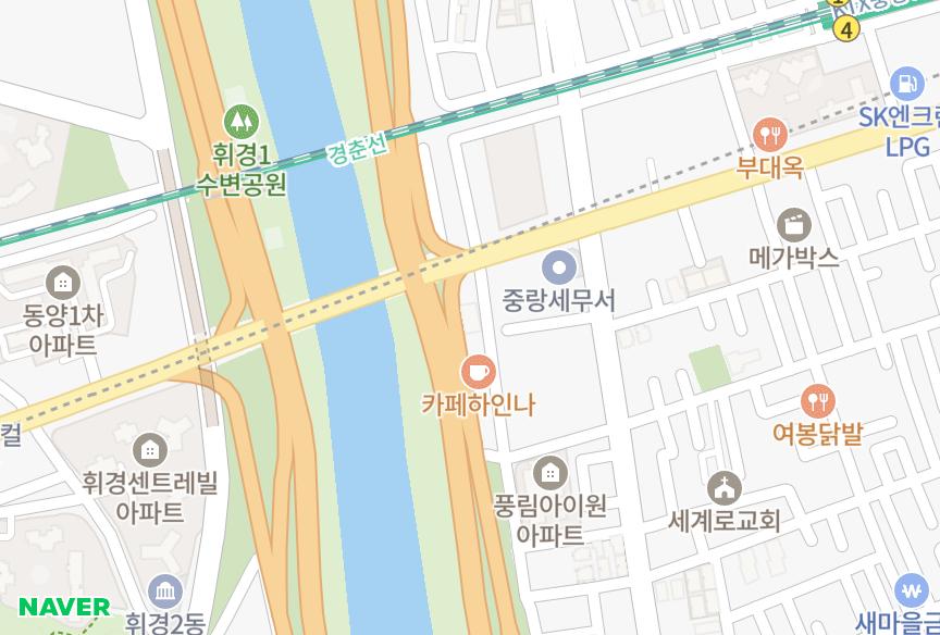 서울특별시 중랑구 상봉동 태솔에버빌 위치·실거래 시세 지도
