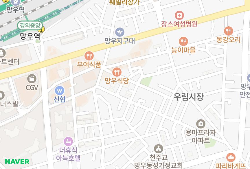 서울특별시 중랑구 망우동 천보 위치·실거래 시세 지도