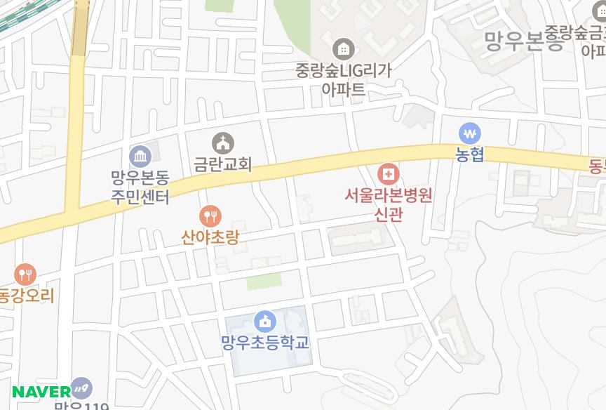 서울특별시 중랑구 망우동 세움삼익플라주 위치·실거래 시세 지도